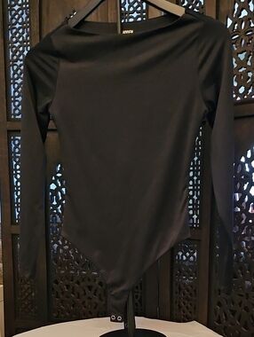 Black Long-Sleeve Bodysuit by L'APPEN